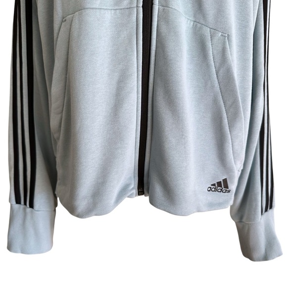 ADIDAS Must Haves 3 Stripe French Terry Hoodie Track Jacket Athleisure Sz Large - Picture 5 of 15